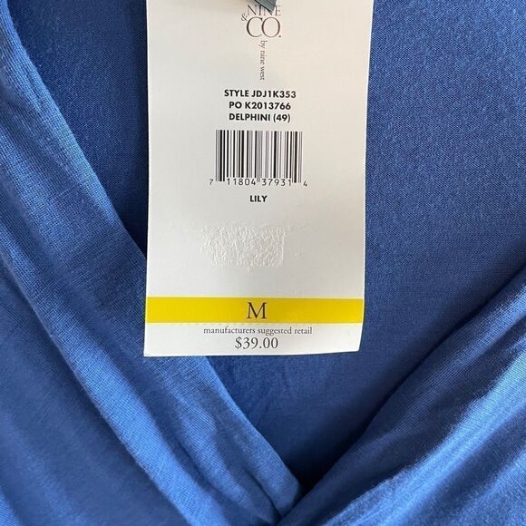 NWT Nine & Co. Blue Long Sleeve Tunic Top Size M - Picture 8 of 8